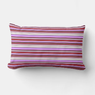 Coussin Rectangle Jolies rayures rouge violet