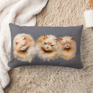 Coussin Rectangle Jolis Trois Chats Doux Décor Félin Vintage