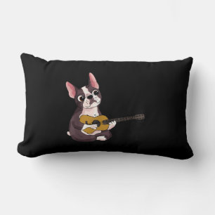 Coussin Rectangle Jouer Guitare Guitariste Français Bulldog Cadeau