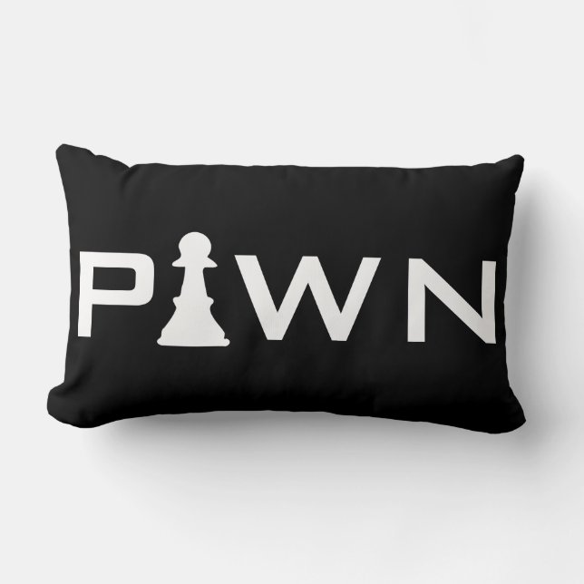 Coussin Rectangle Joueur d'échecs de typographie de pion cool (Recto)