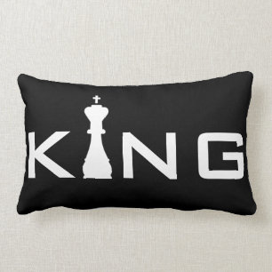 Coussin Rectangle Joueur d'échecs frais du Roi Typography