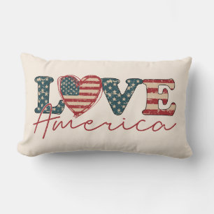 Coussin Rectangle JOUR DE L'INDÉPENDANCE America LOVE
