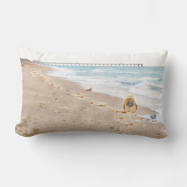 Coussin Rectangle Journée à la plage (Recto)