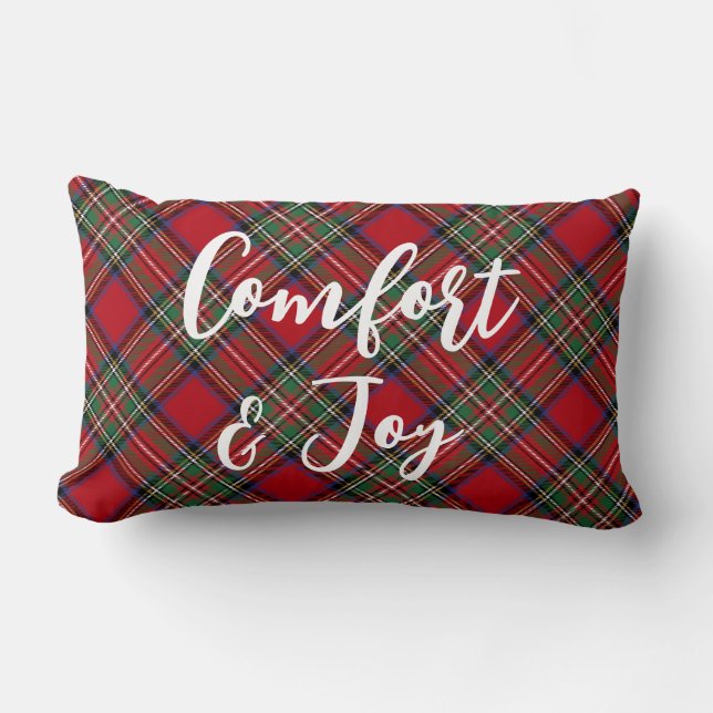 Coussin Rectangle Jours fériés rustiques de Noël Rouge Stewart Tarta (Recto)
