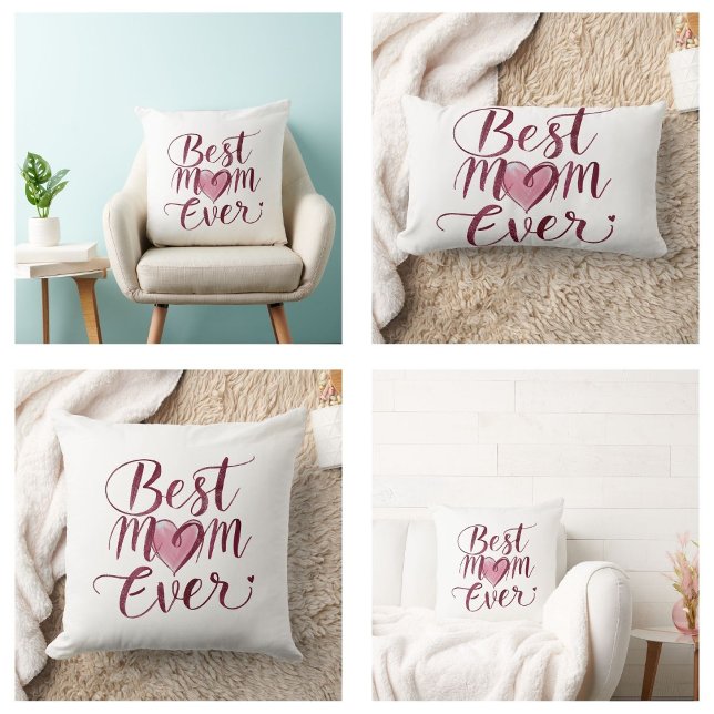 Coussin Rectangle Joyeuse fête des Mères Meilleure Maman de tous les (Happy Mother's Day Best Mom Ever pillows)