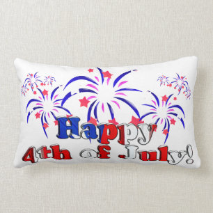 Coussin Rectangle Joyeux 4 juillet avec Fireworks