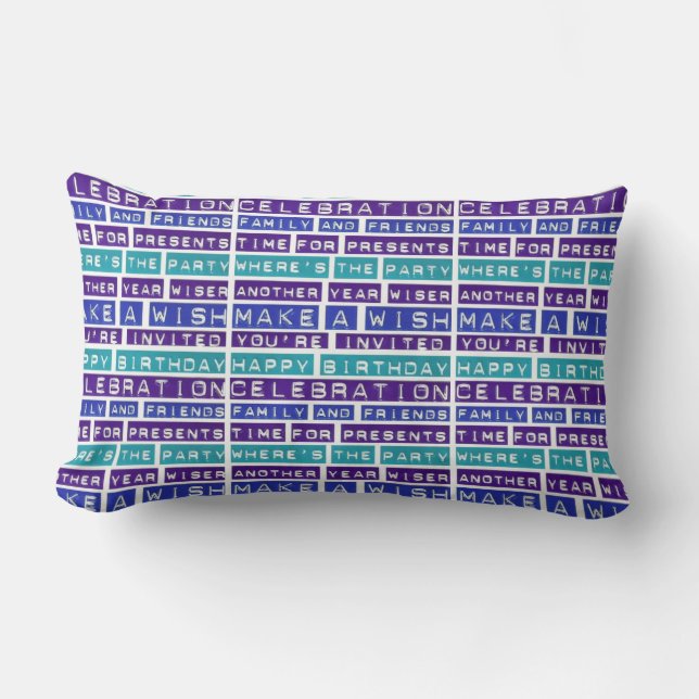 Coussin Rectangle Joyeux anniversaire, faites un voeu (Recto)