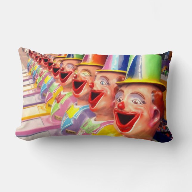 Coussin Rectangle Joyeux Clowns Face, Lumbar Cushion. (Recto)