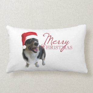 Coussin Rectangle Joyeux Corgi de Noël