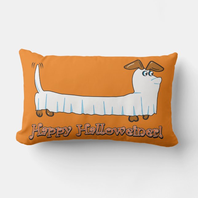 Coussin Rectangle Joyeux Halloween Dachshund (Recto)