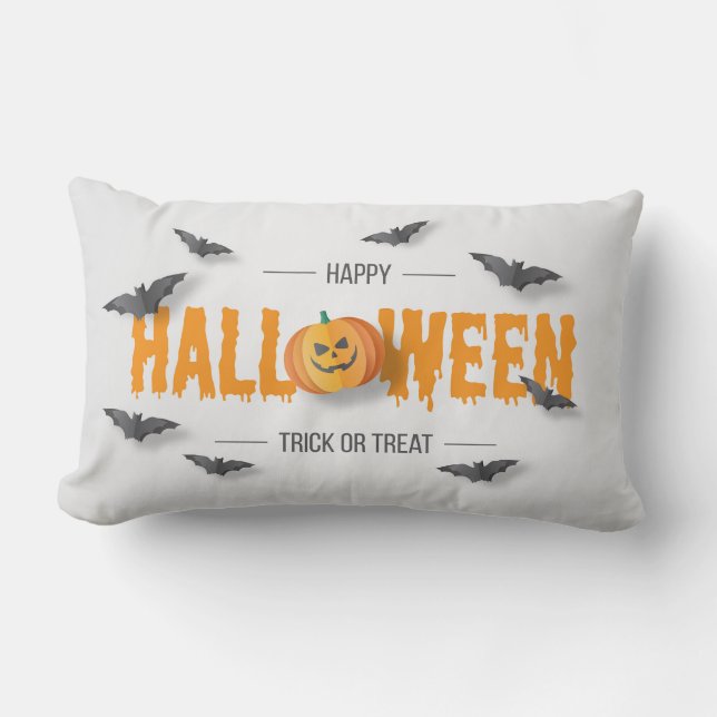 Coussin Rectangle Joyeux Halloween Trick or Treat (Recto)