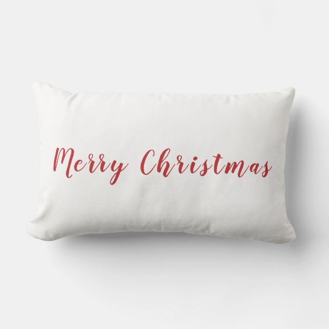 Coussin Rectangle Joyeux Joyeux Noël Rouge Texte blanc (Recto)