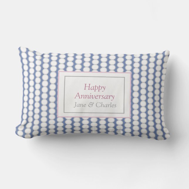 Coussin Rectangle Joyeux Mariage Anniversaire cordes de la marine pe (Recto)