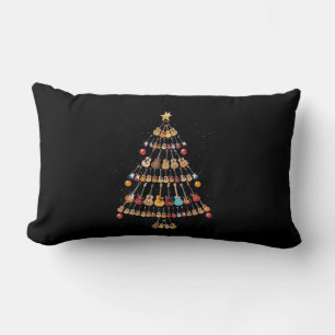 Coussin Rectangle Joyeux Noël Arbre de Noël Ukulele Instrument