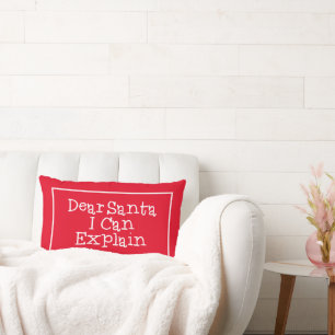 Coussin Rectangle Joyeux Noël Cher Père Noël, je peux expliquer Lu