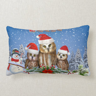 COUSSIN RECTANGLE JOYEUX NOËL DE LA CHOUETTE D'ENTRE NOUS !