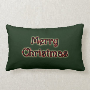Coussin Rectangle Joyeux Noël de lueur verte riche