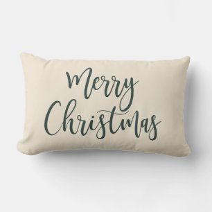 Coussin Rectangle Joyeux Noël Élégant Script moderne vert
