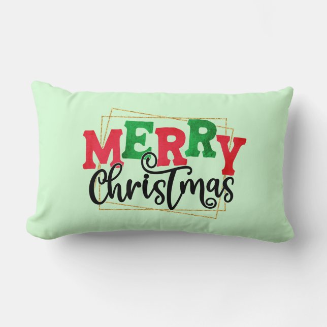 Coussin Rectangle Joyeux Noël encadré-80716 (Recto)