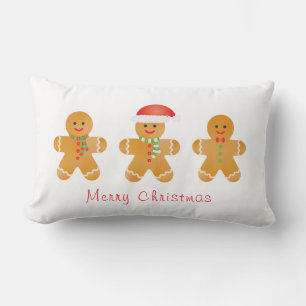 Coussin Rectangle Joyeux Noël Gingerbread Hommes