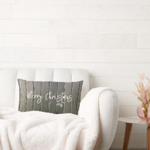 Coussin Rectangle Joyeux Noël Holly Black Grange Porte Photo Art