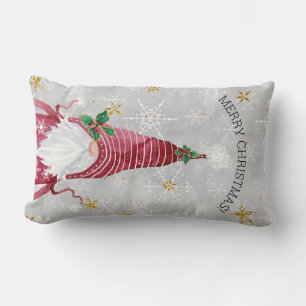 Coussin Rectangle Joyeux Noël mignon Gnome Holly Flocon de neige n É
