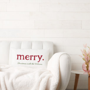 Coussin Rectangle Joyeux Noël minimaliste de la famille de jumelage