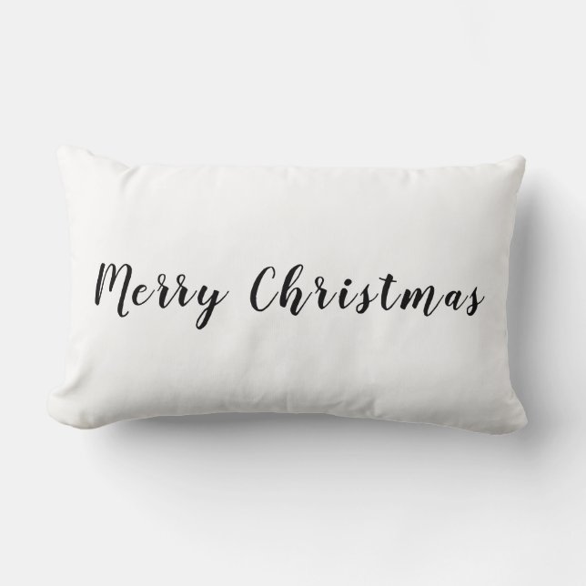 Coussin Rectangle Joyeux Noël moderne noir Texte blanc (Recto)