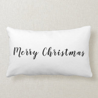 Coussin Rectangle Joyeux Noël moderne noir Texte blanc