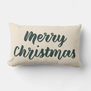 Coussin Rectangle Joyeux Noël Moderne Rustique Simple Script Vert