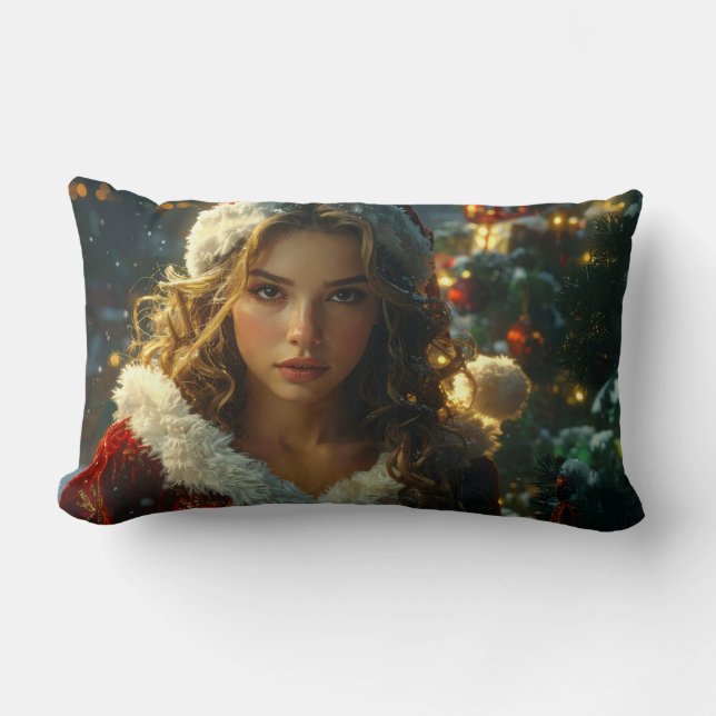 Coussin Rectangle JOYEUX NOËL par Santa Girl (Recto)