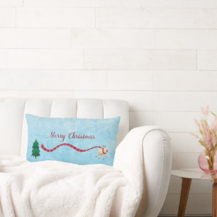 Coussin Rectangle Joyeux Noël Reindeer Écharpe hiver Frost