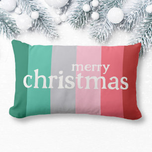 Coussin Rectangle Joyeux Noël rouge et vert
