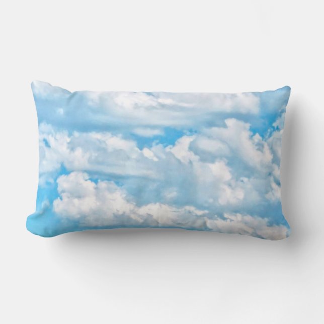 Coussin Rectangle Joyeux nuages ensoleillés Arrière - plan bleu (Recto)