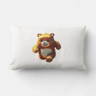 Coussin Rectangle Joyeux Ours Bébé Couvert De Slime