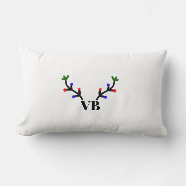 Coussin Rectangle Joyeux rennes Noël ajouter nom nom nom titre (Recto)