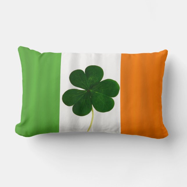Coussin Rectangle Joyeux Shamrock du drapeau irlandais de la Saint-P (Recto)