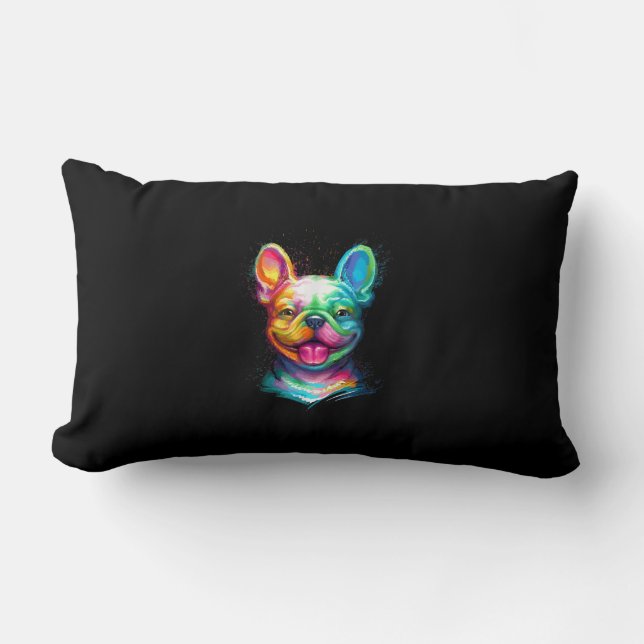 Coussin Rectangle joyeux taureau français sourire cadeau visage (Recto)