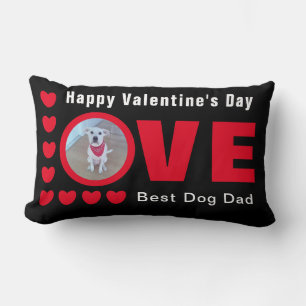 Coussin Rectangle Joyeux Valentines Jour Chien Papa Coeurs Amoureux 