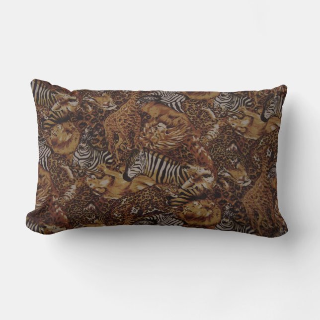 COUSSIN RECTANGLE JUNGLE ANIMAL SAFARI (Recto)
