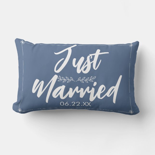 Coussin Rectangle Juste Marié Date Mariage Cadeau Cute Lumbar Coussi (Recto)