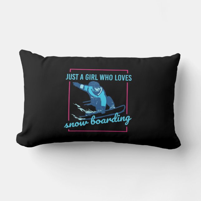 Coussin Rectangle Juste Une Fille Qui Aime Le Snowboard (Recto)