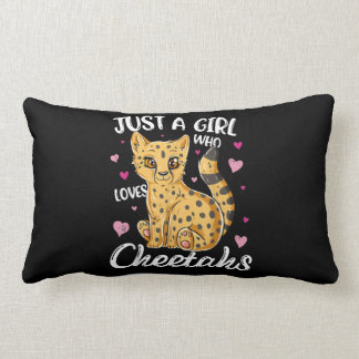 Coussin Rectangle Juste une fille qui aime les guépards | Heart Chee