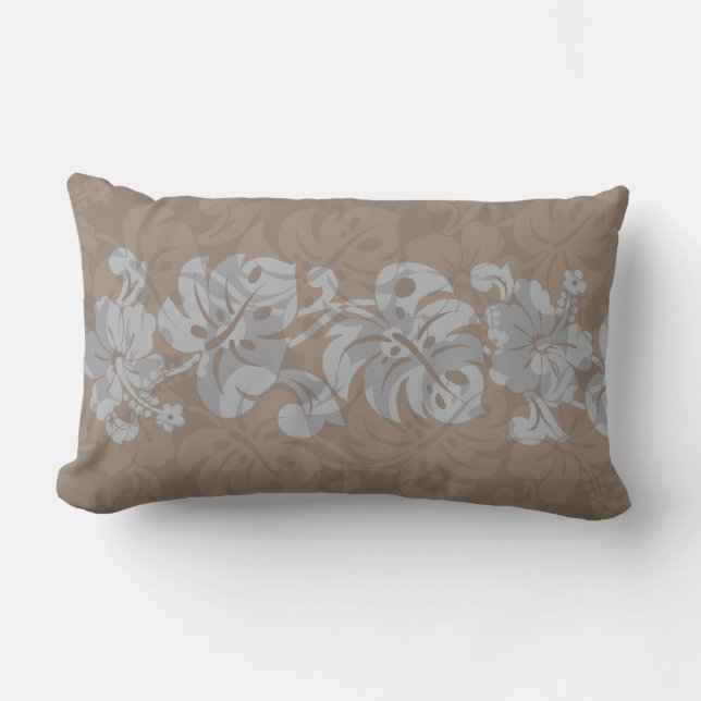 Coussin Rectangle Kalakaua Hawaiian Hibiscus Bordure KL302 (Recto)