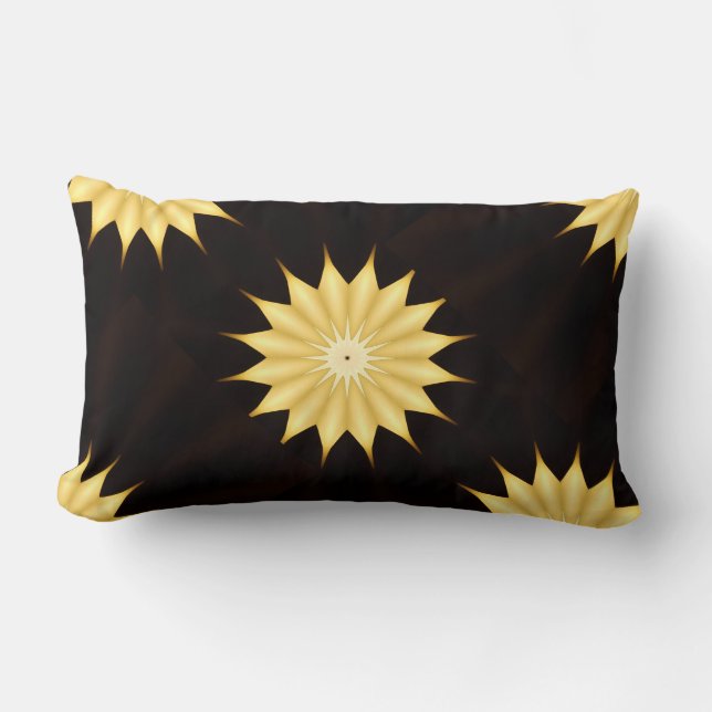 Coussin Rectangle Kaleidoscope Design Bright Yellow Star (Recto)