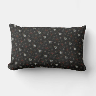 Coussin Rectangle Kaleidoscope Design Flore rouge noir
