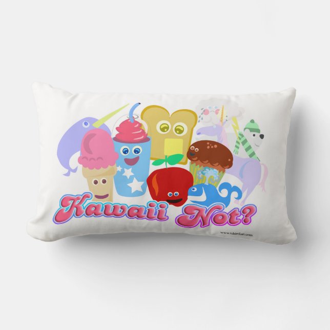 Coussin Rectangle Kawaii caractères pas mignons (Recto)
