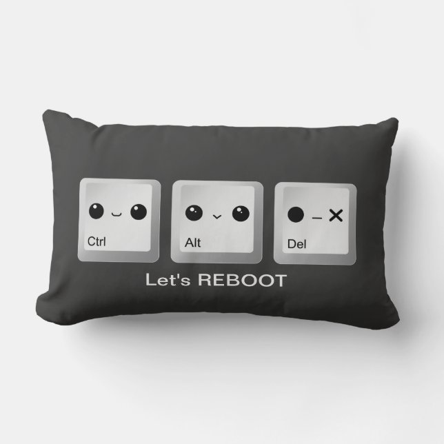 Coussin Rectangle Kawaii Ctrl Alt Del Keyboard - rechargeons (Recto)