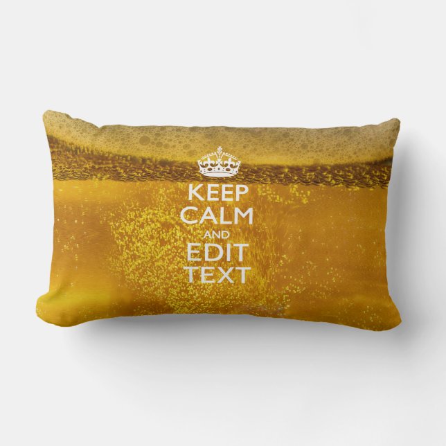 Coussin Rectangle Keep Calm and Your Text for some Cold Beer (Recto)