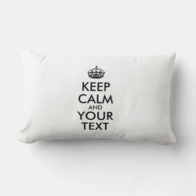 Coussin Rectangle KEEP CALM personnalisé et votre texte (Recto)